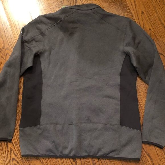 EDDIE BAUER Men’s Grey Black Heathered Stretch Fleece Full Zip Hooded Jacket XL - Picture 2 of 11